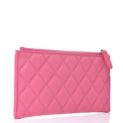 Chanel Caviar Quilted Classic Zip Pouch Pink 3 of 8