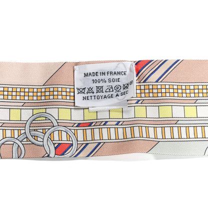 Hermes Silk Brides et Gris Twilly Rose Poudre Bleu Gris 3 of 5