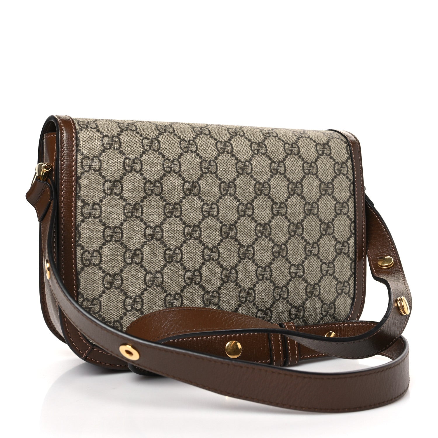 Gucci GG Supreme Monogram Horsebit 1955 Shoulder Bag Beige Brown Sugar 3 of 9