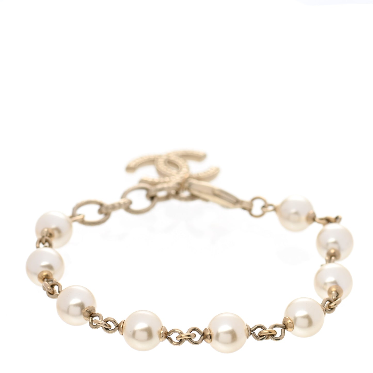 Pearl CC Bracelet Gold