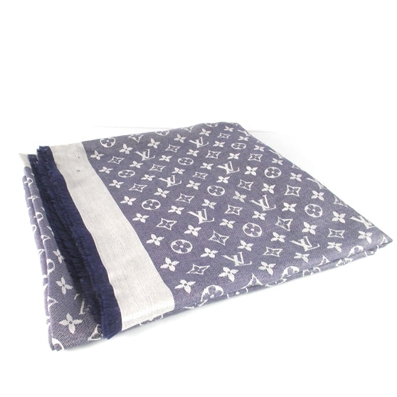 Monogram Denim Shawl Blue