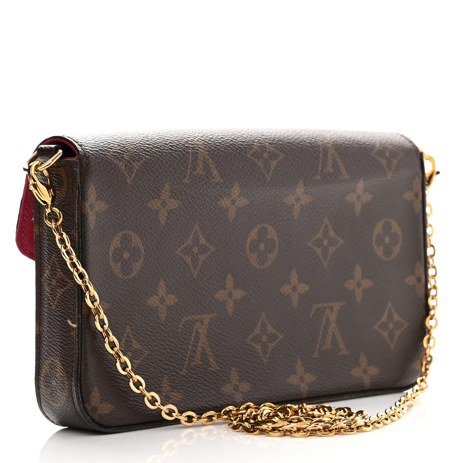 Louis Vuitton Monogram Pochette Felicie Chain Wallet Fuchsia 6 of 14