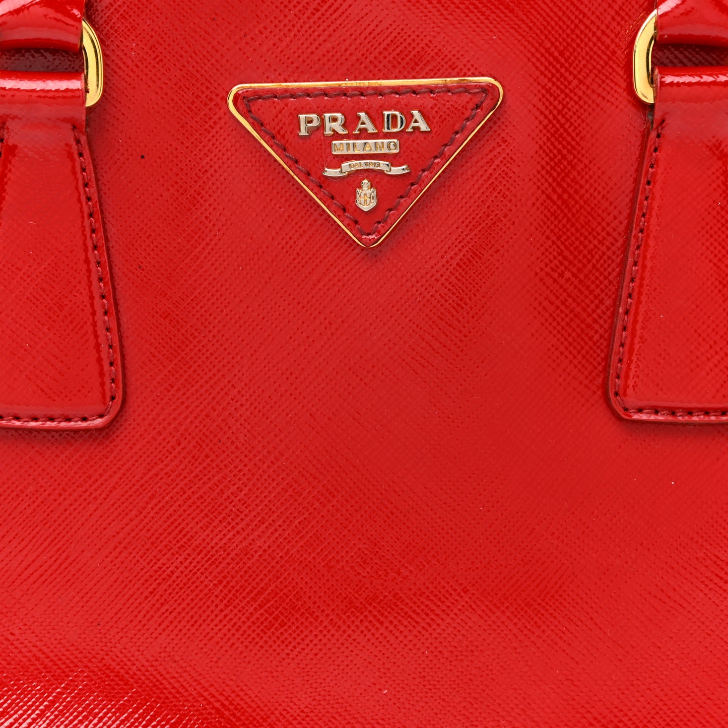 Saffiano Vernice Mini Galleria Double Zip Tote Rosso