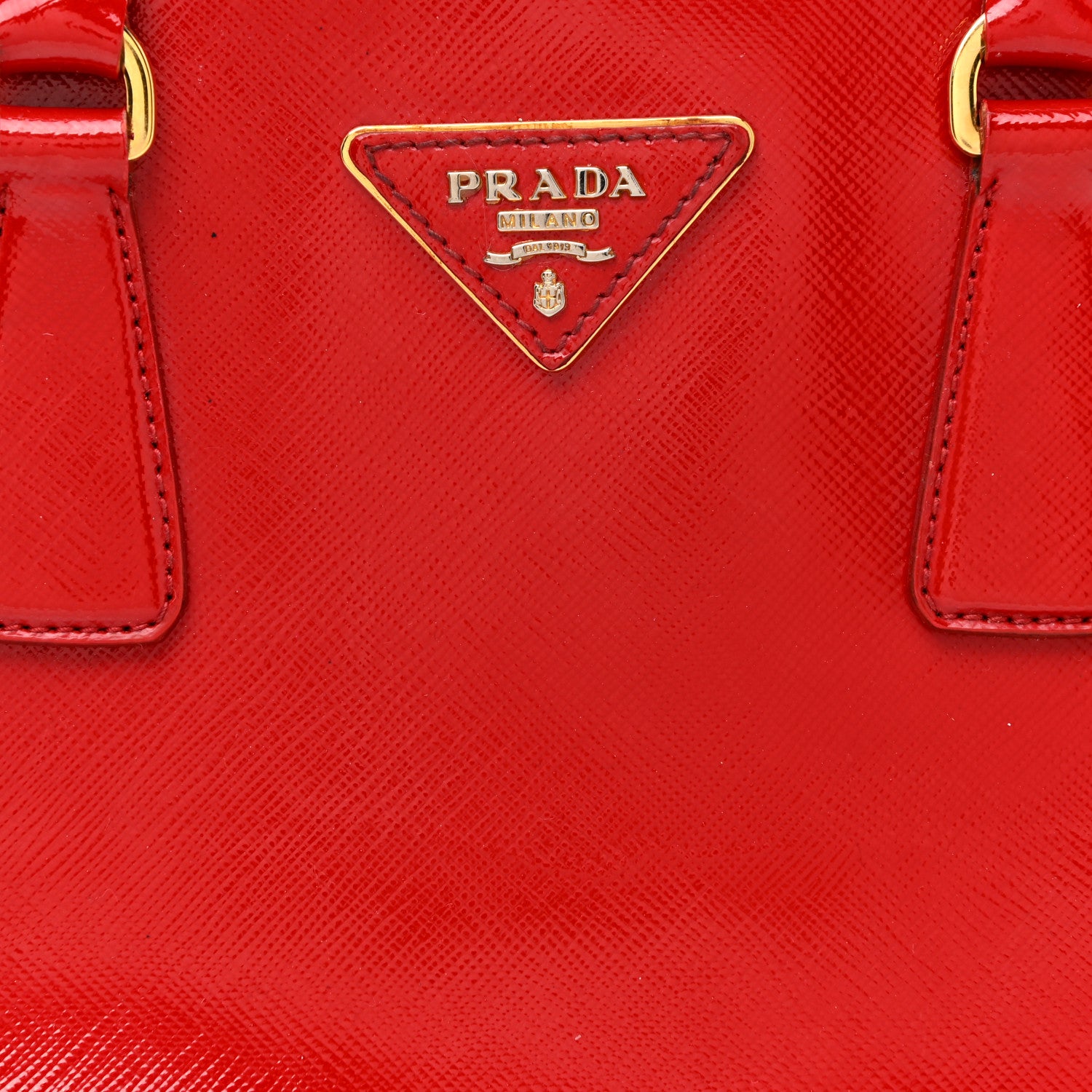 Prada Saffiano Vernice Mini Galleria Double Zip Tote Rosso 7 of 30