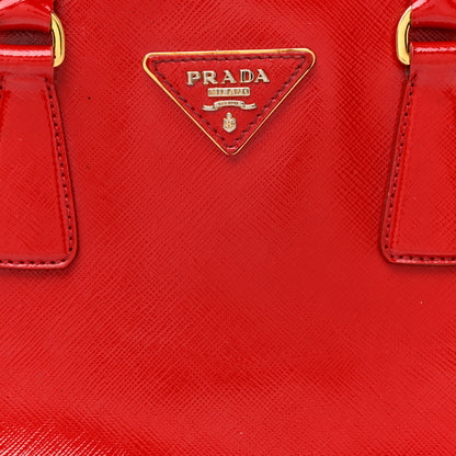 Prada Saffiano Vernice Mini Galleria Double Zip Tote Rosso 7 of 30