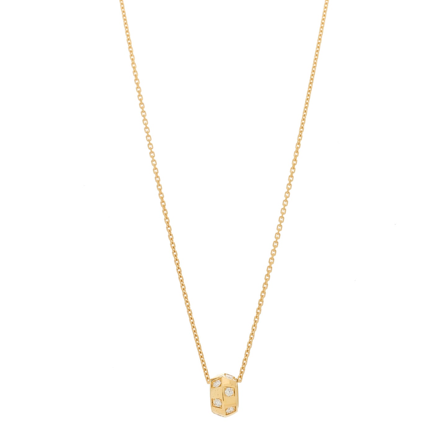 18K Pink Gold Diamond Le Damier de Louis Vuitton Pendant Necklace