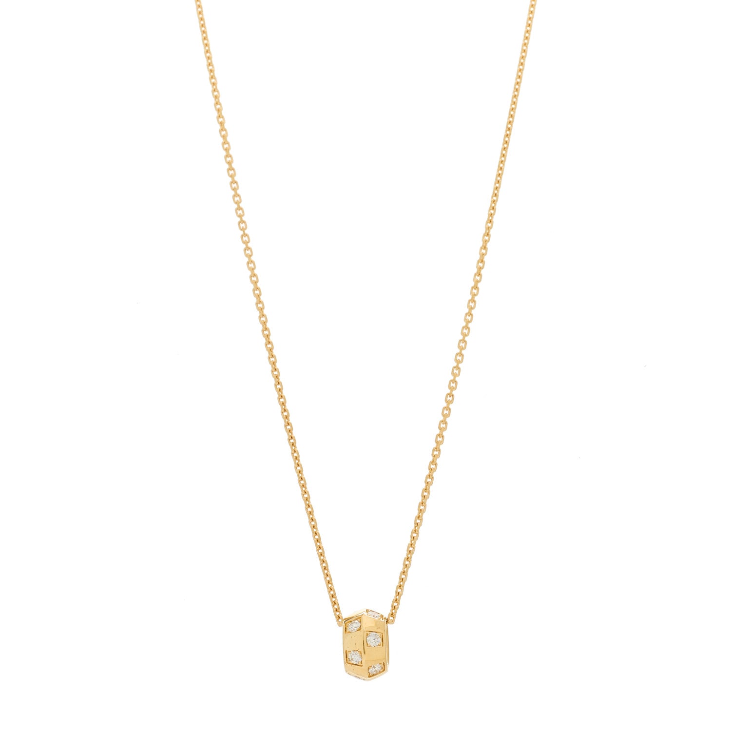 Louis Vuitton 18K Pink Gold Diamond Le Damier de Louis Vuitton Pendant Necklace 1 of 6