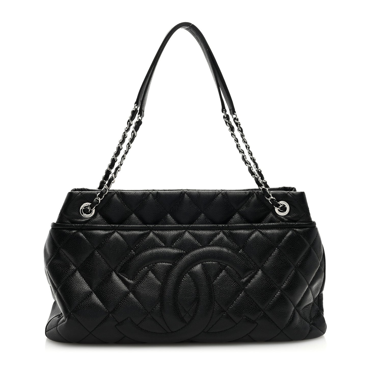 Caviar Quilted Timeless CC Soft Tote Black