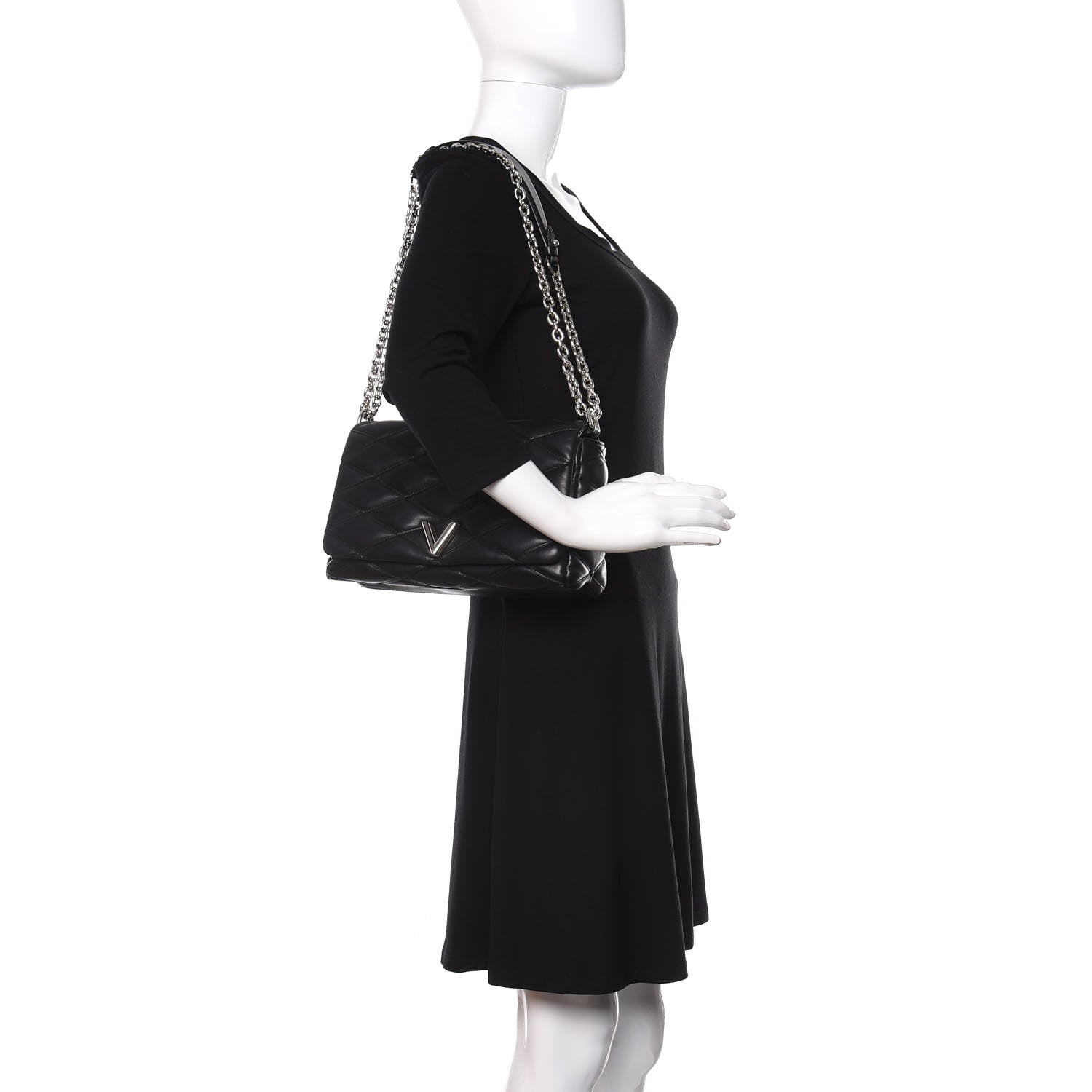 Louis Vuitton Lambskin Malletage GO-14 MM Black 2 of 9