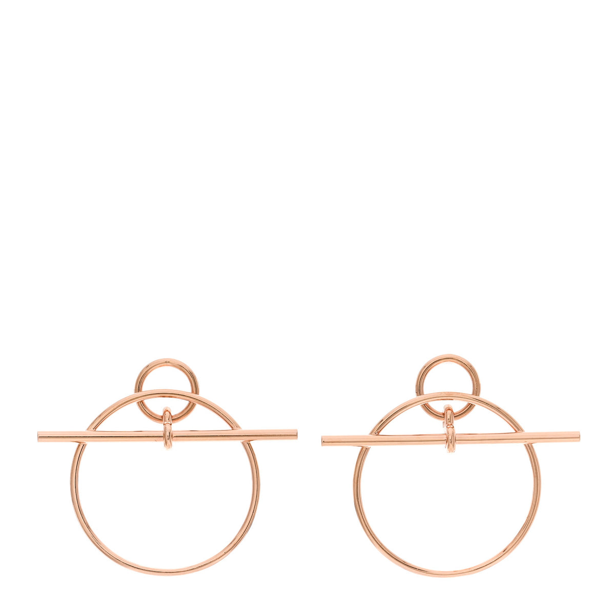 Hermes 18K Rose Gold PM Loop Earrings 1 of 5