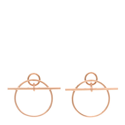Hermes 18K Rose Gold PM Loop Earrings 1 of 5