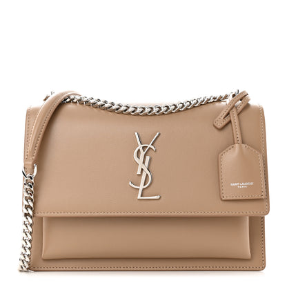 Saint Laurent Calfskin Medium Monogram Sunset Dark Beige 1 of 12