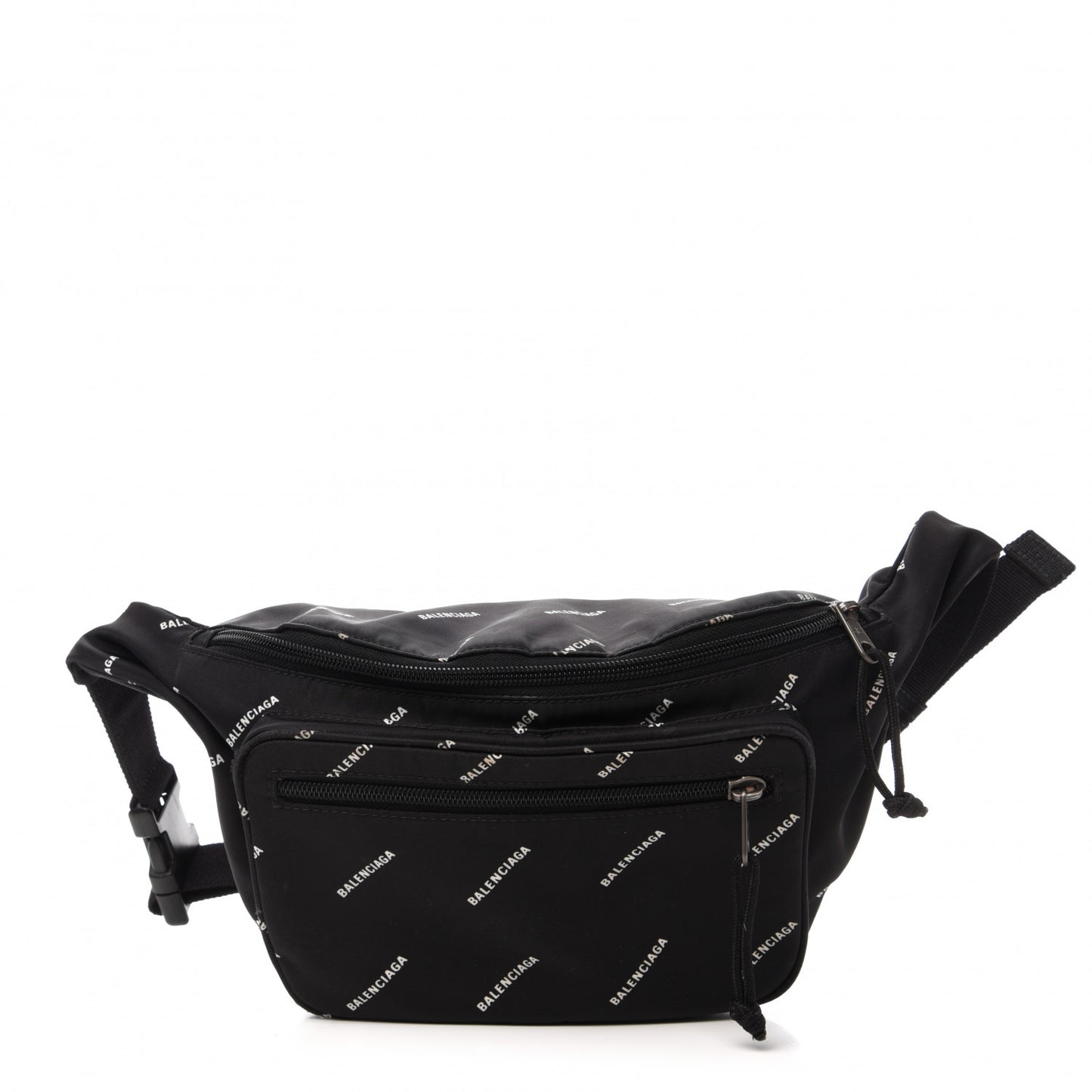 Twill Nylon Allover Logo Explorer Beltpack Black White