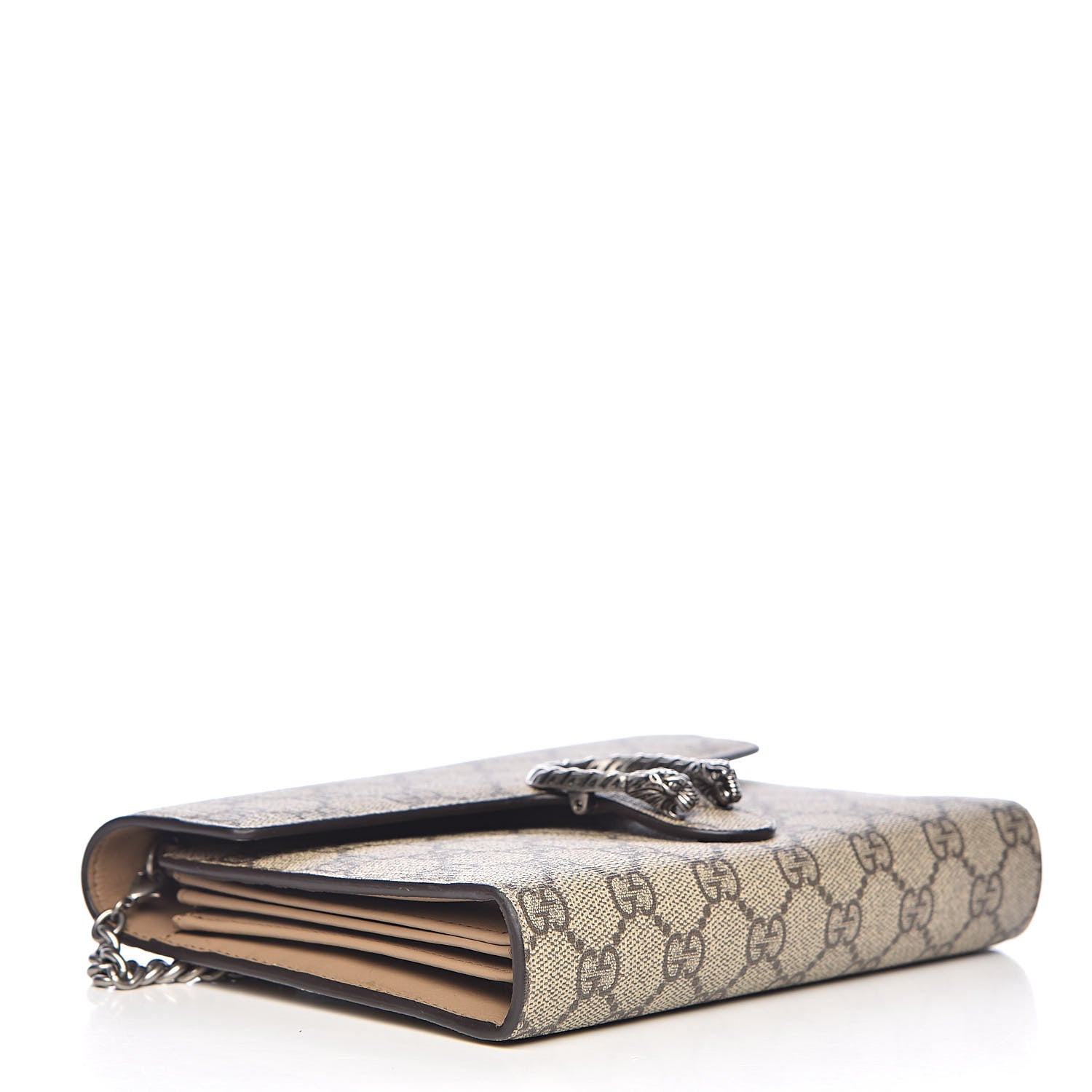 Gucci GG Supreme Monogram Mini Dionysus Chain Wallet Beige Taupe 4 of 10