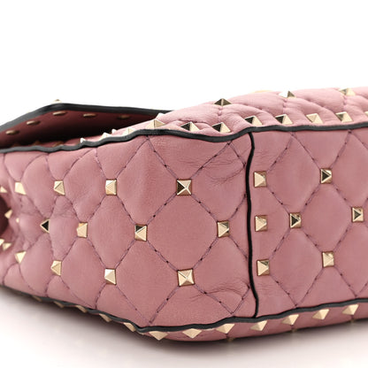 Valentino Garavani Lambskin Medium Rockstud Spike Shoulder Bag Antique Rose 9 of 13