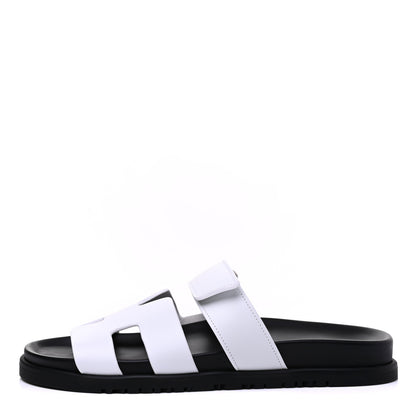 Hermes Calfskin Womens Chypre Sandals 39 White 1 of 9