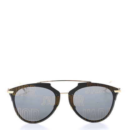 Christian Dior Reflected Prism Mirrored Sunglasses Black Gold 2 of 10