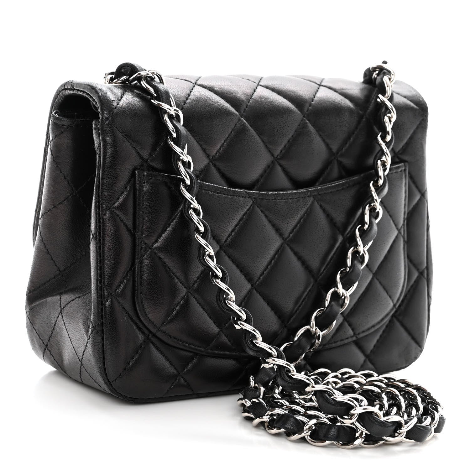 Chanel Lambskin Quilted Mini Square Flap Black 3 of 10