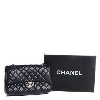 Chanel Lambskin Medium Double Flap Navy 5 of 9