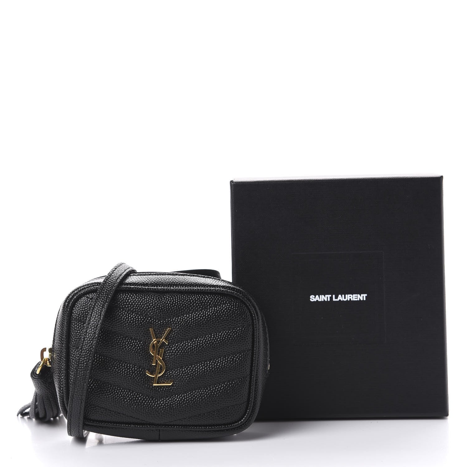 Saint Laurent Grain De Poudre Matelasse Monogram Baby Lou Camera Bag Black 12 of 12