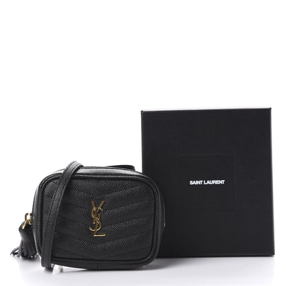 Saint Laurent Grain De Poudre Matelasse Monogram Baby Lou Camera Bag Black 12 of 12