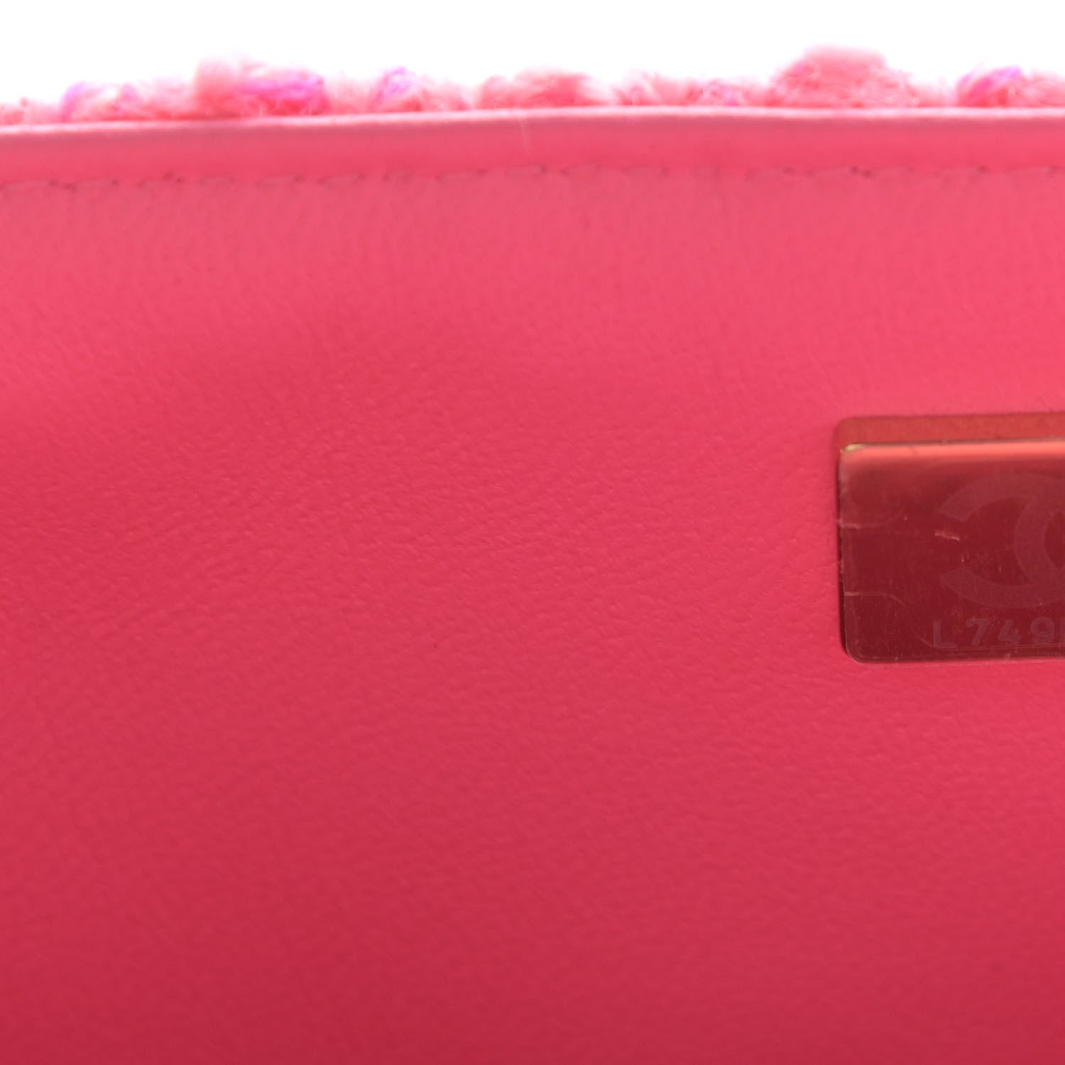 Chanel Wool Tweed Quilted Mini Rectangular Flap Dark Pink Fuchsia 6 of 10