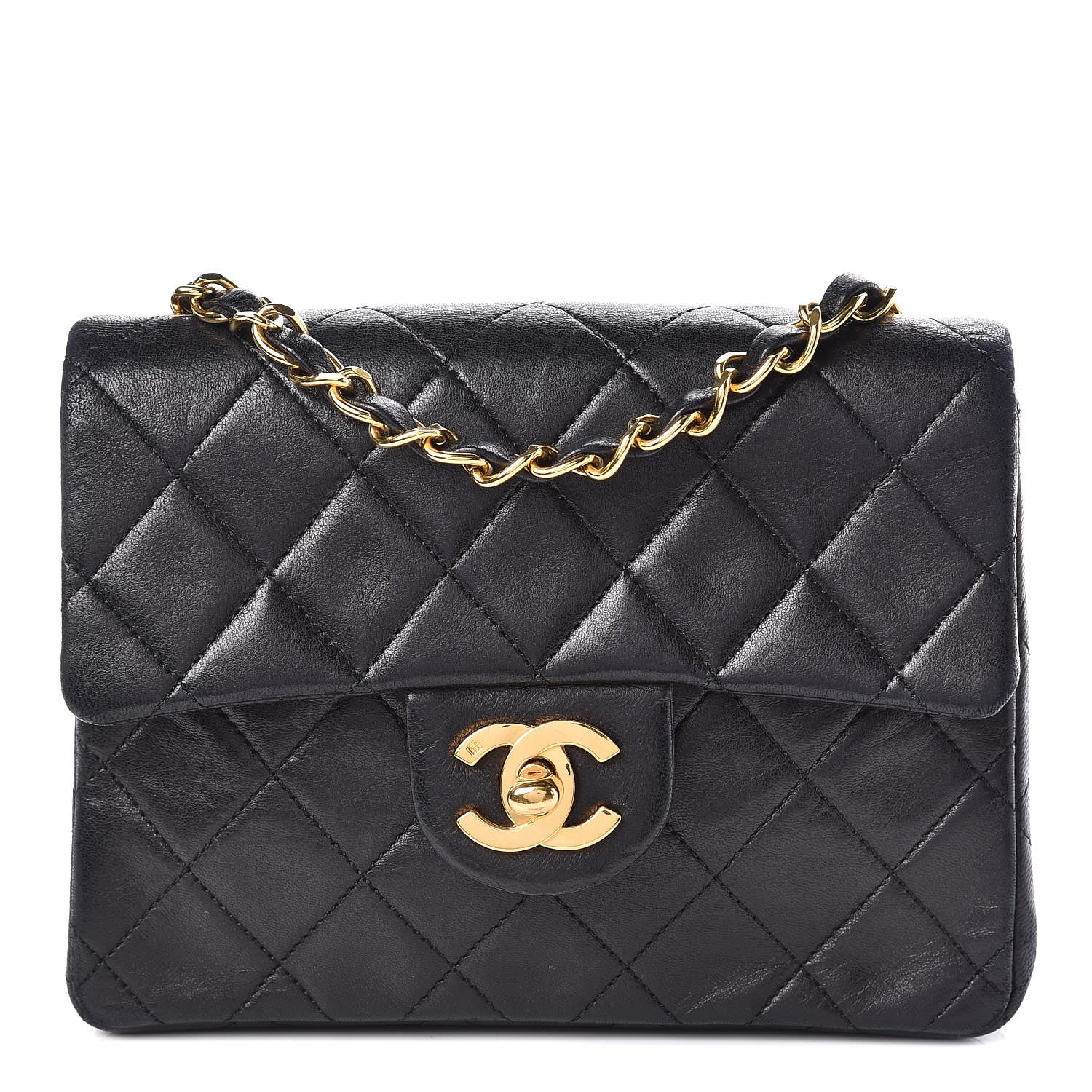 Chanel Lambskin Quilted Mini Square Flap Black 1 of 10