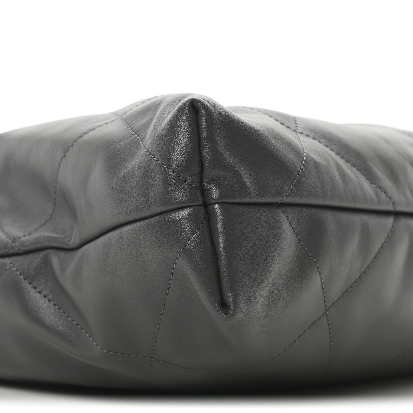 Shiny Calfskin Quilted Chanel 22 Dark Grey