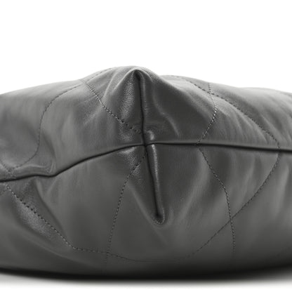 Chanel Shiny Calfskin Quilted Chanel 22 Dark Grey 9 of 10