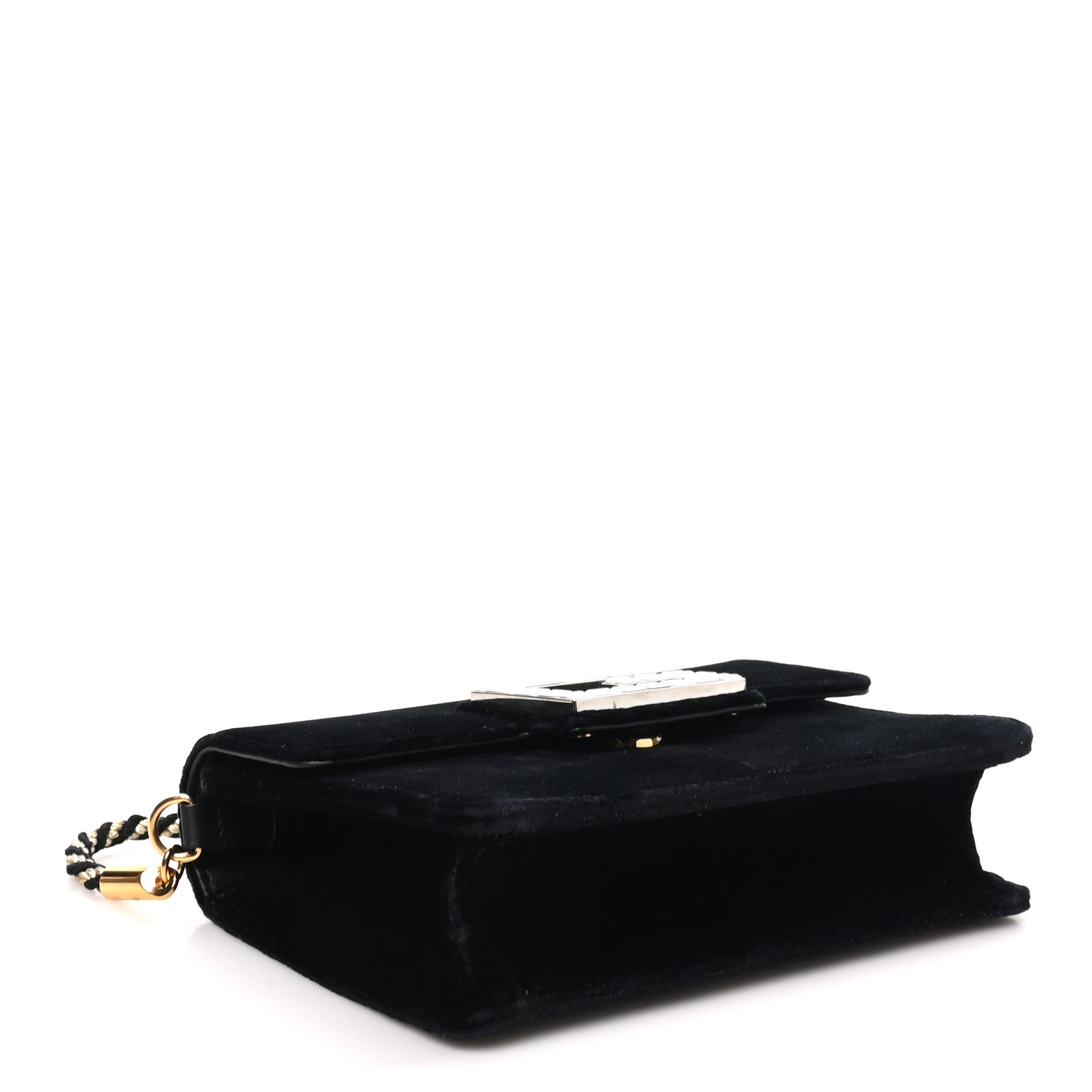 Gucci Velvet Crystal Square G Shoulder Bag Black 4 of 10