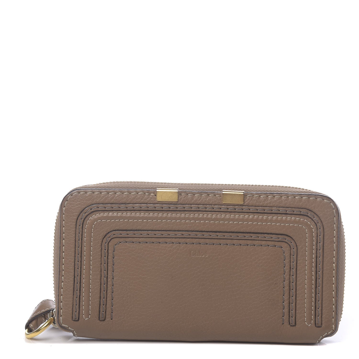 Chloe Grained Calfskin Marcie Long Zip Around Wallet Nut 1 of 9