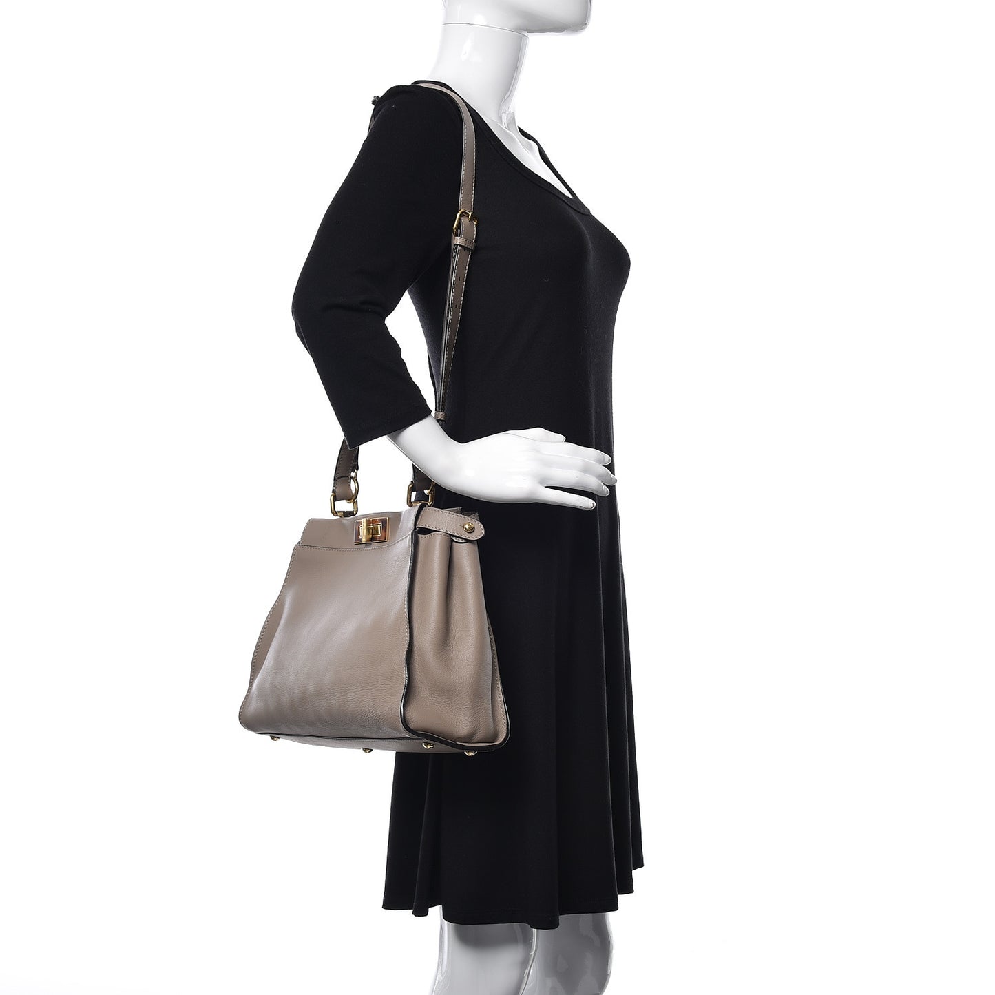 Vitello Seta Plexiglass Tortoise Medium Peekaboo Iconic Satchel Tortora