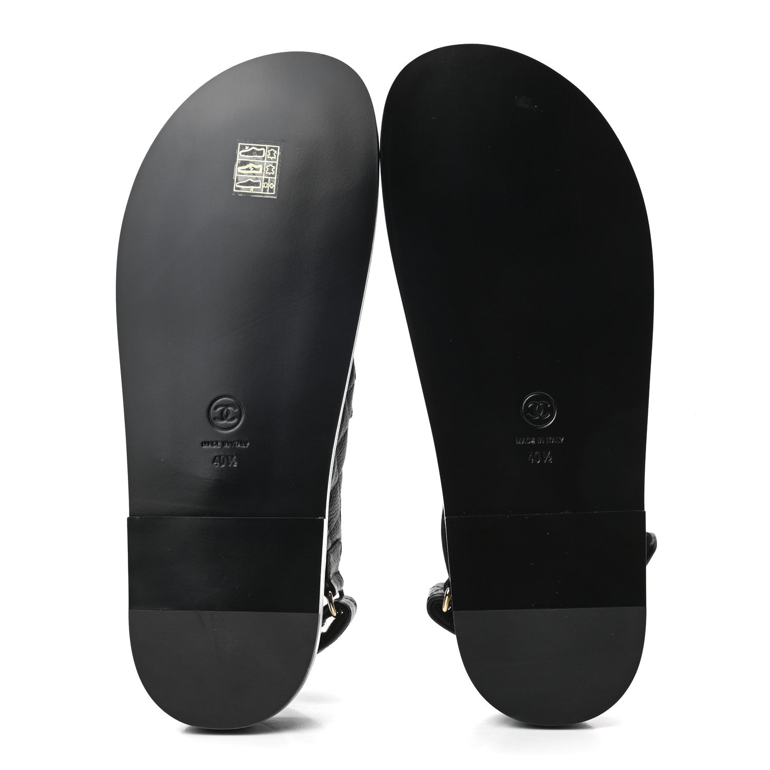 Chanel Grained Calfskin Velcro Dad Sandals 40.5 Black 5 of 8