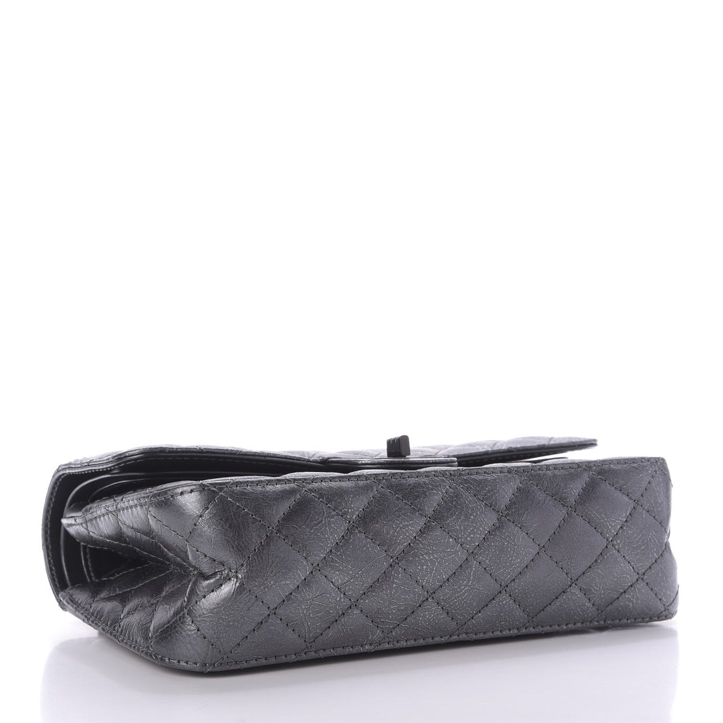 Metallic Aged Calfskin Quilted 2.55 Reissue 225 Flap Charcoal