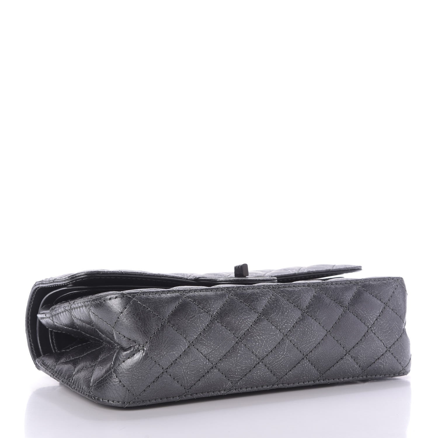 Chanel Metallic Aged Calfskin Quilted 2.55 Reissue 225 Flap Charcoal 4 of 9
