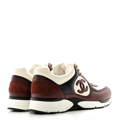 Chanel Calfskin CC Sneakers 38 Brown White Black 4 of 12