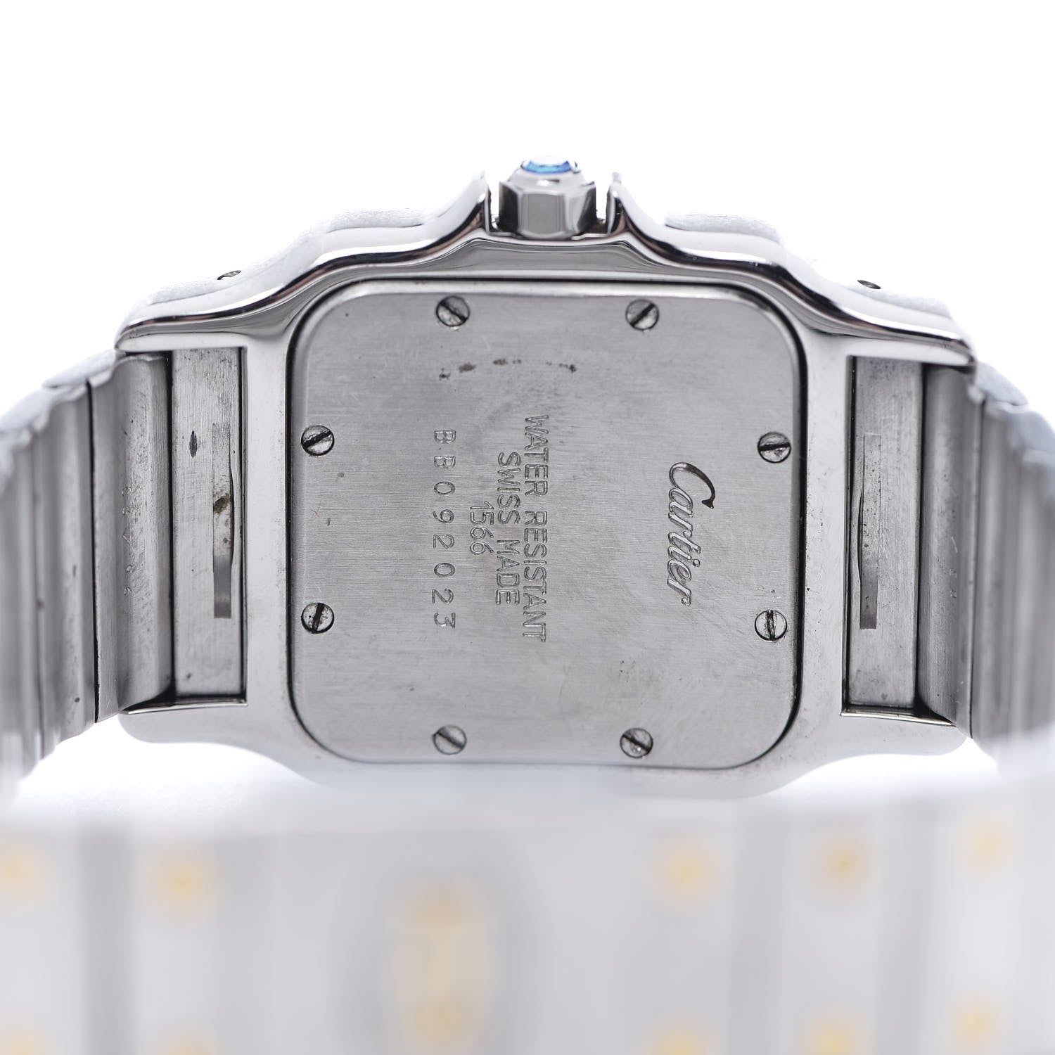 Cartier Stainless Steel 18K Yellow Gold 29mm Santos De Cartier Galbee Quartz Watch Silver 5 of 6