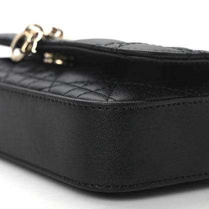 Christian Dior Lambskin Cannage Dior Talk Phone Pouch Black 9 of 10