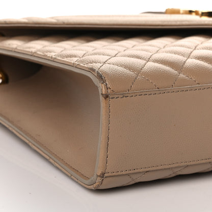 Saint Laurent Grain De Poudre Mixed Matelasse Large Triquilt Monogram Satchel Dak Beige 7 of 8