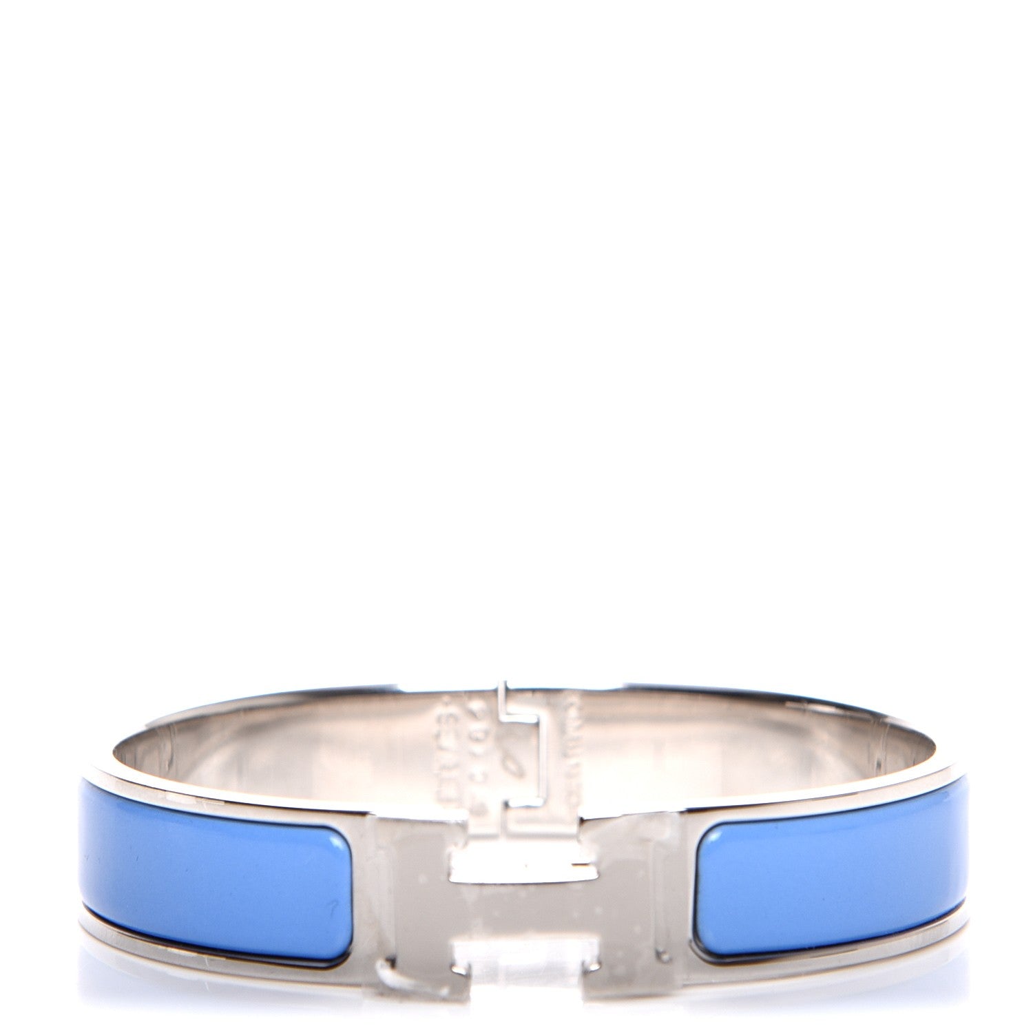 Hermes Enamel Narrow Clic Clac H Bracelet PM Bleu Transat 1 of 9
