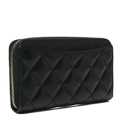 Chanel Caviar Quilted Small Zip Around Wallet Black 3 of 9