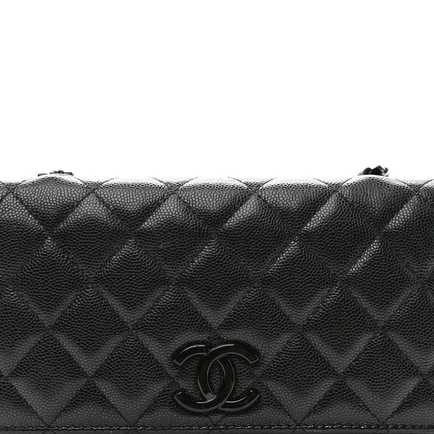 Caviar Quilted My Everything Wallet On Chain WOC Black
