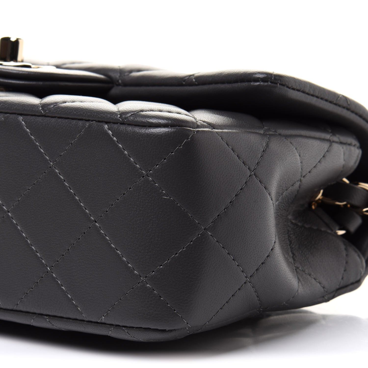 Chanel Lambskin Quilted Mini Rectangular Flap Dark Grey 9 of 11