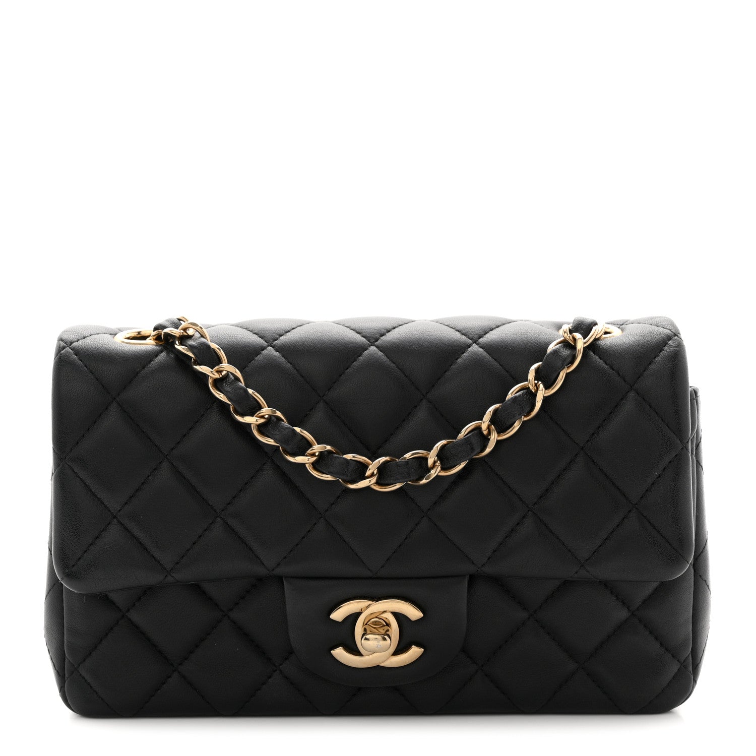 Chanel Lambskin Quilted Mini Rectangular Flap Black 1 of 11