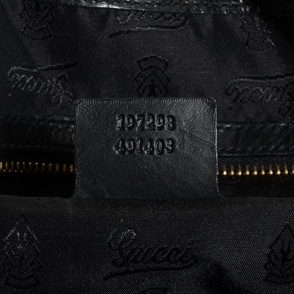Gucci Leather Large Hysteria Top Handle Bag Black Yellow 7 of 9