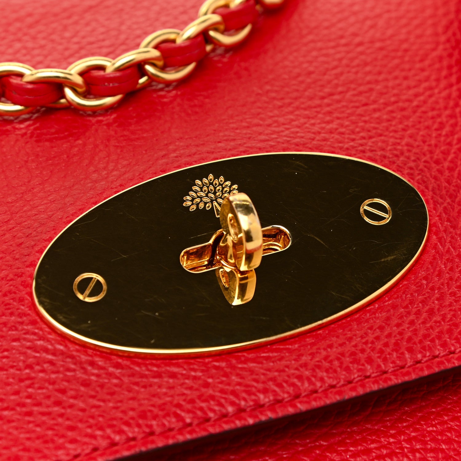Mulberry Small Classic Grain Calfskin Medium Lily Flap Scarlet 13 of 15
