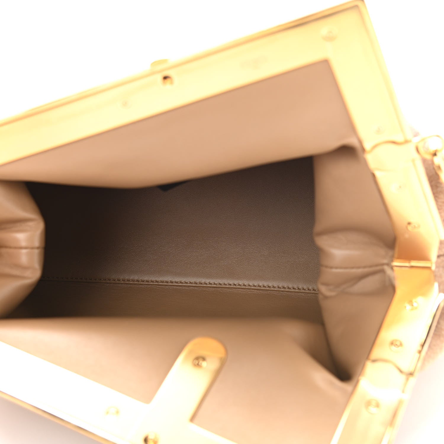 Fendi Flannel Karligraphy Embroidered Medium Fendi First Camel 5 of 12