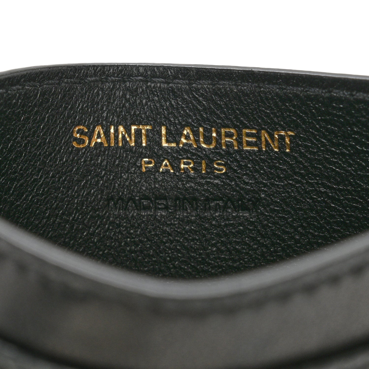 Saint Laurent Lambskin Quilted Monogram Gaby Card Case Black 5 of 10