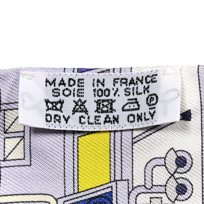 Hermes Silk La Maison des Carres Twilly Bleu Pale Jaune Vif 3 of 4