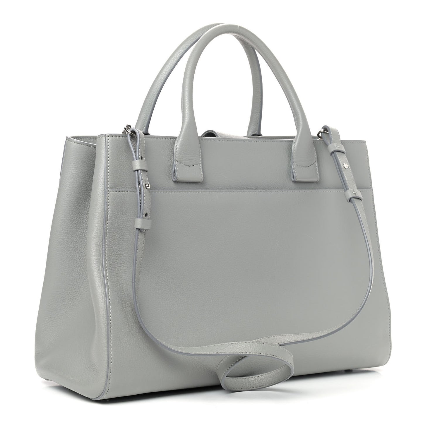 Grained Calfskin Medium Neo Executive Shopper Tote Grey